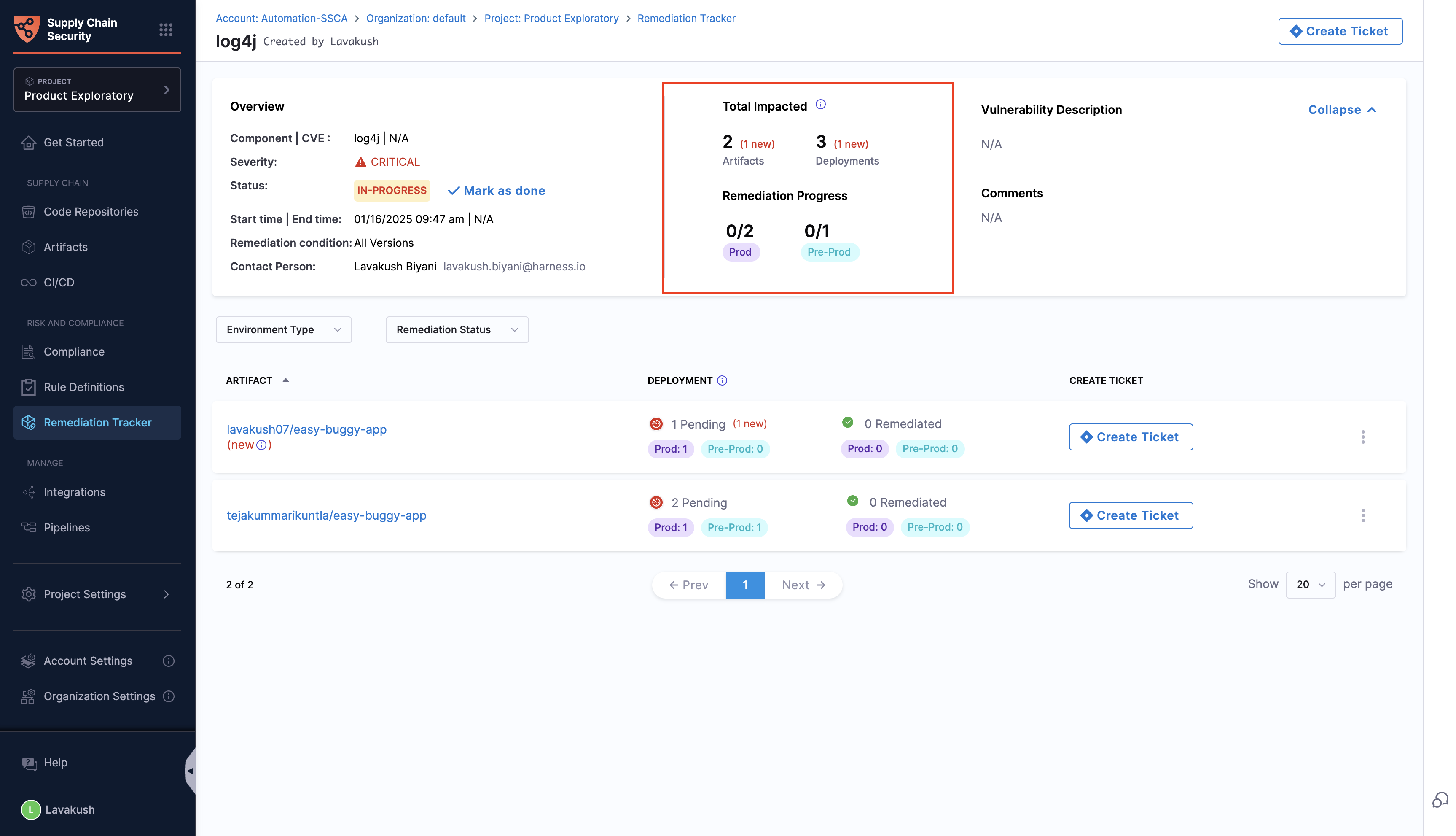 Tracking the overall Remediation progress alt_tTracking the overall Remediation progressext